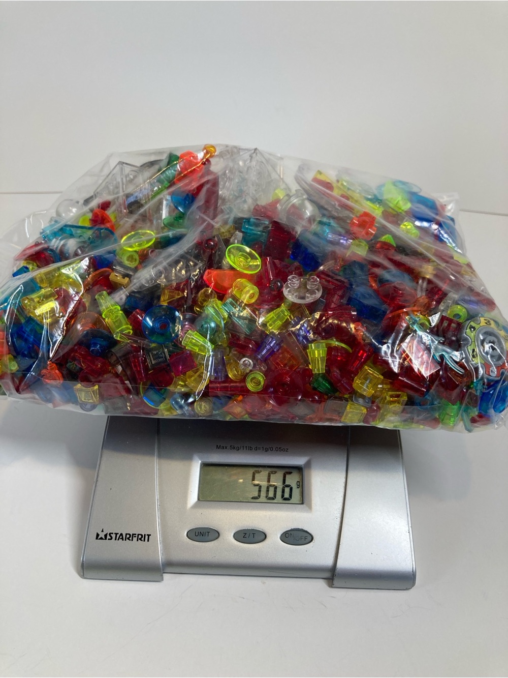 LEGO Bulk Mixed Colors Transparent Translucent Parts Lot 565g 1.2lbs Collection